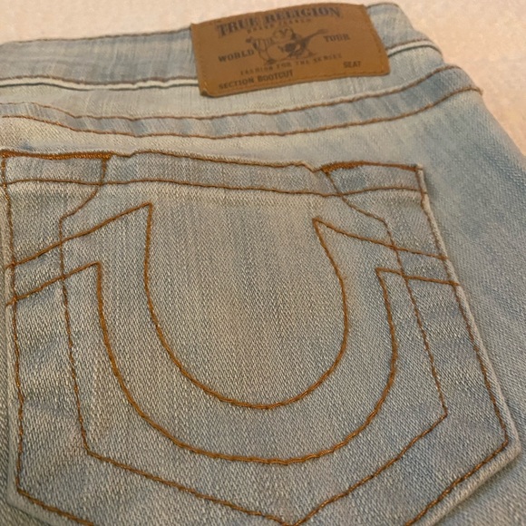 True religion bootcut light blue distressed jeans - Picture 5 of 7